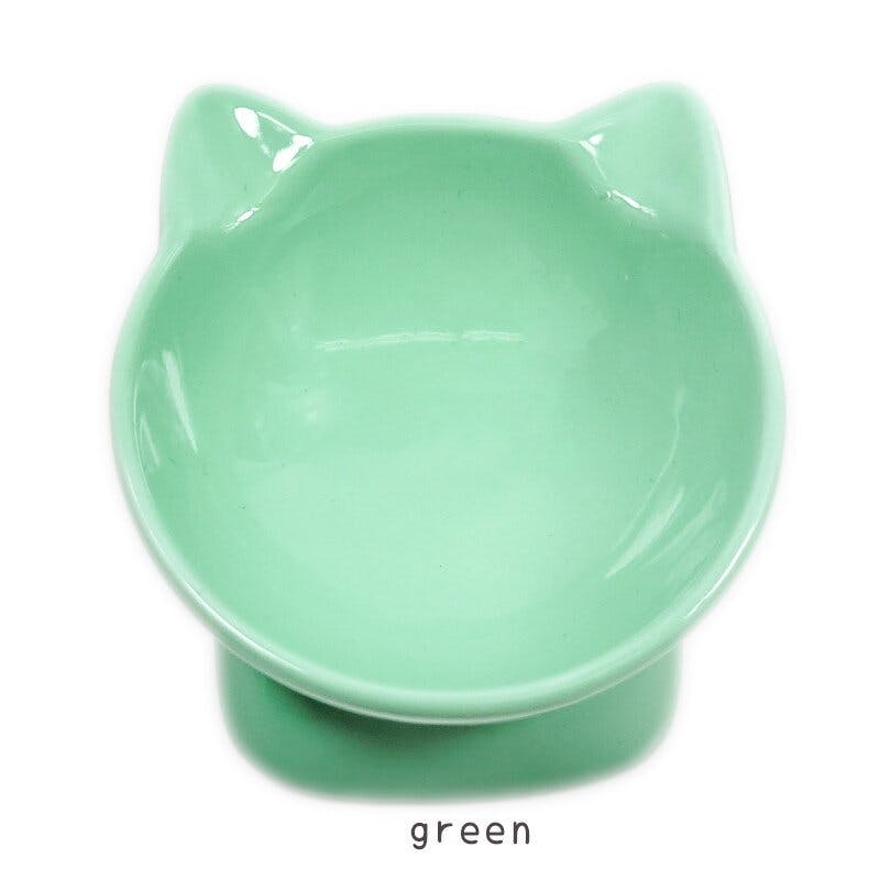 Petifam 猫型フードボウル ロー グリーン レンジOK 陶器 食べやすい 4580756810376 ペット食器 Petifam 猫型フードボウル ロー グリーン レンジOK 陶器 食べやすい 4580756810376 ペット食器