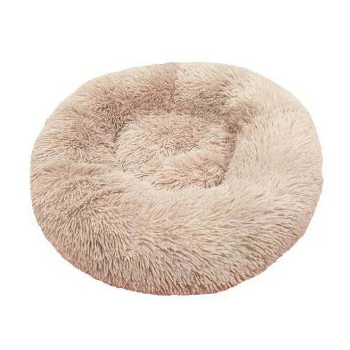 Petifam ふわふわマカロンベッド ファスナー付き S ミルクティー ペットベッド 洗えるカバー 滑り止め加工 4580756810819【別送品】