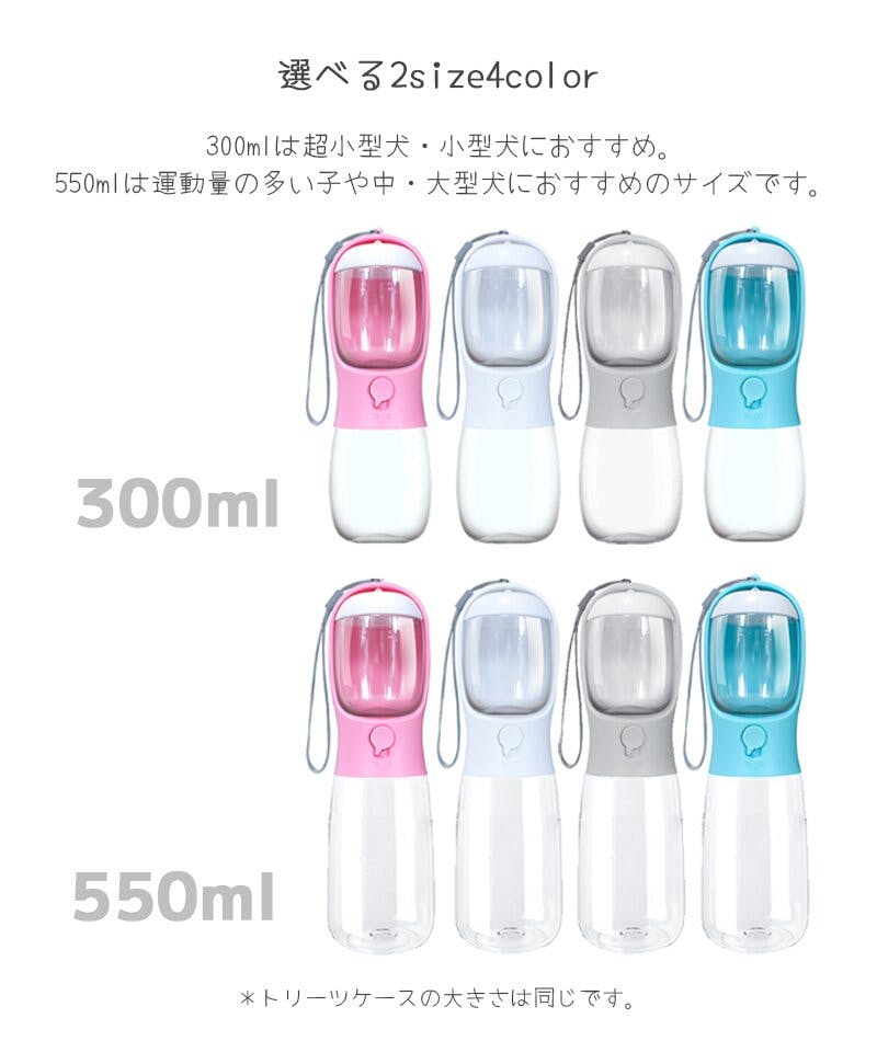 Petifam ポータブルトリーツ＆ウォーターボトル550ml ホワイト