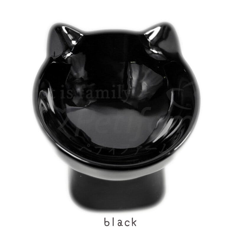 Petifam 猫型フードボウル ハイ ブラック レンジOK 陶器 食べやすい 4580756811533 ペット食器 Petifam 猫型フードボウル ハイ ブラック レンジOK 陶器 食べやすい 4580756811533 ペット食器