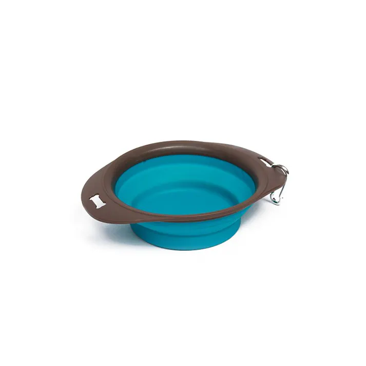M-PETS ON THE ROAD Foldableボウル S ターコイズ&ブラウン 6953182729839【別送品】