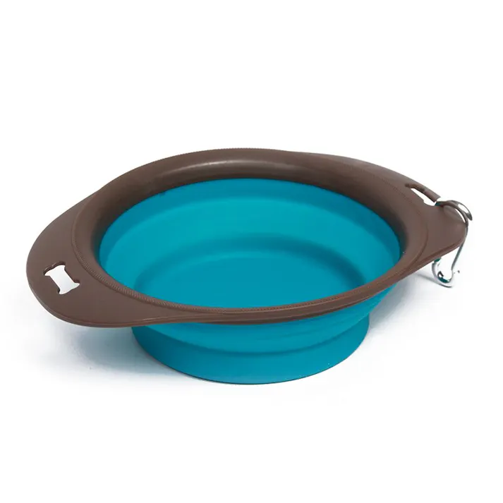 M-PETS ON THE ROAD Foldableボウル L ターコイズ&ブラウン 6953182729853【別送品】