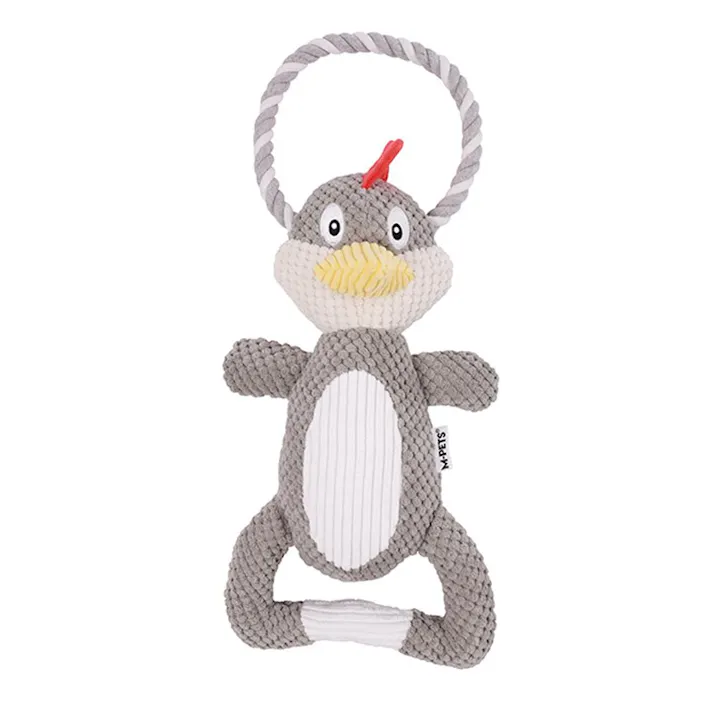 M-PETS Chewtopia ECOドッグトイ ニワトリ グレー&ホワイト 音が鳴る 歯磨き効果 大型犬 6953182748984【別送品】