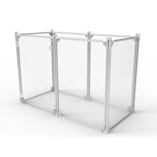 Petifam クリアサークル6面パネルH90cm シルバー ケージ・サークル 工具不要 屋内外兼用 丈夫素材 4580756813889【別送品】