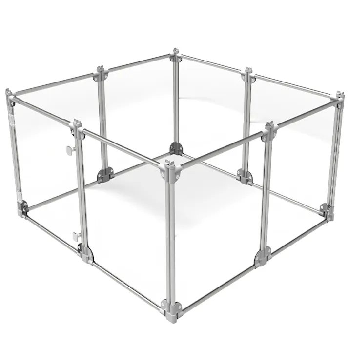 Petifam クリアサークル8面パネルH90cm シルバー ケージ・サークル 4580756813902【別送品】