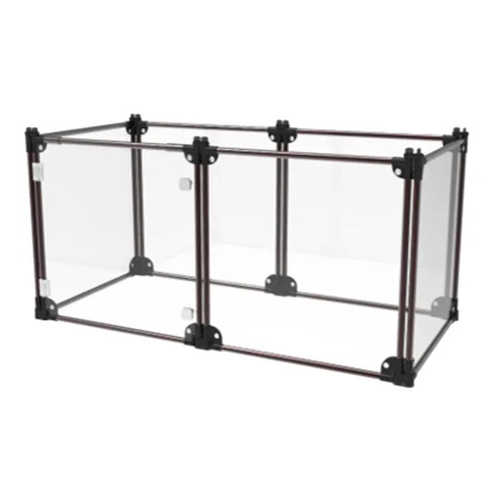 Petifam クリアサークル6面パネルH65cm ブラック ケージ・サークル 4580756813933【別送品】