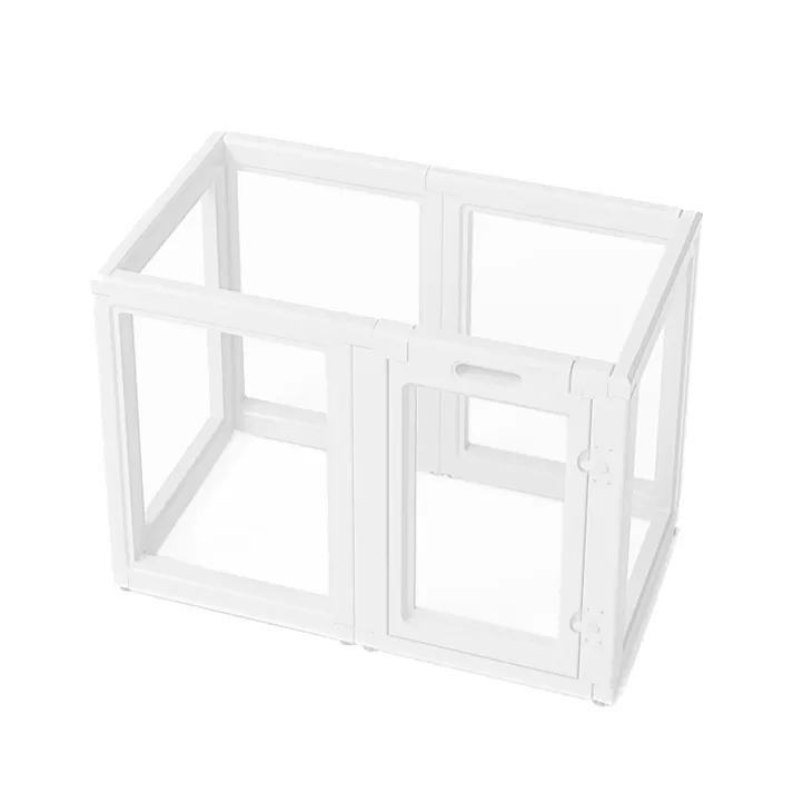 Petifam ホワイトフレームクリアサークル HIGH 6面セット ケージ・サークル 工具不要 ダブルロック 出入りスムーズ 4580756814527【別送品】