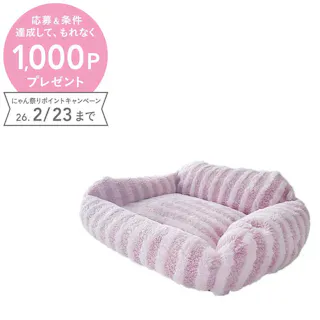 Petifam CottonCandyベッド スクエア パープル ペットベッド ペットベッド ふわふわ 弾力性 4580756815043【別送品】