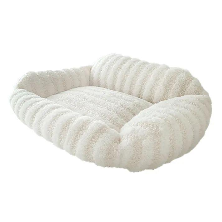 Petifam CottonCandyベッド スクエア オフホワイト ペットベッド ペットベッド ふわふわ 弾力性 4580756815050【別送品】