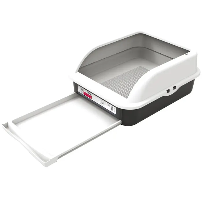 M-PETS TALAキャットリタートレー L ブラック&ホワイト 猫用トイレ 6953182714934【別送品】