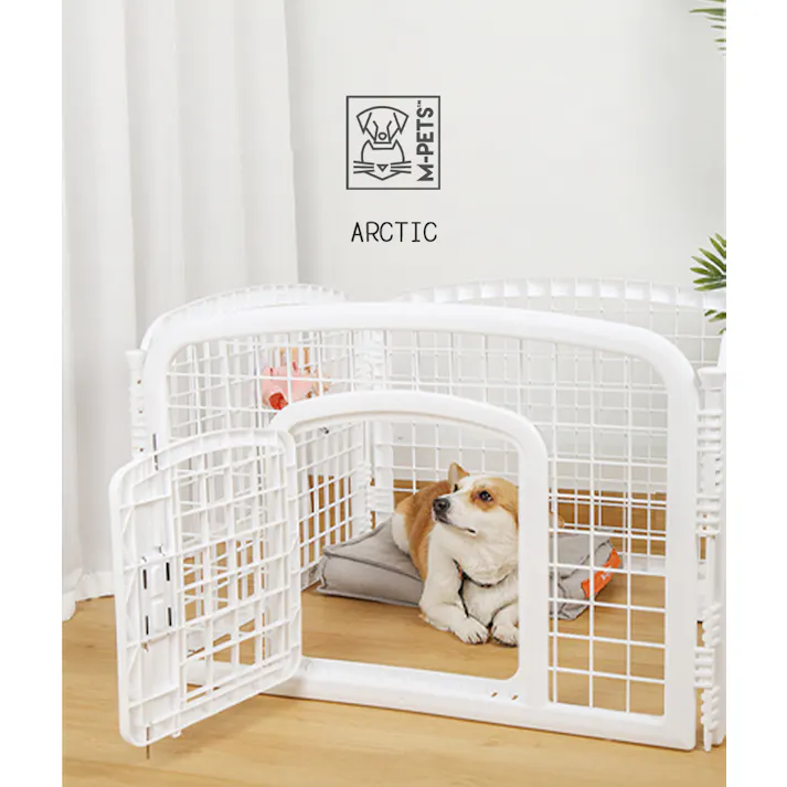 M-PETS ARCTICペットサークル M ホワイト ケージ・サークル 折りたたみ式 ロック付き 子犬 6953182735373【別送品】