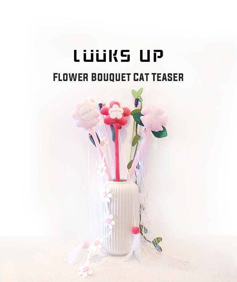 LUUKS UP Flower Bouquet Cat Teaser Yellow 猫用おもちゃ 猫じゃらし