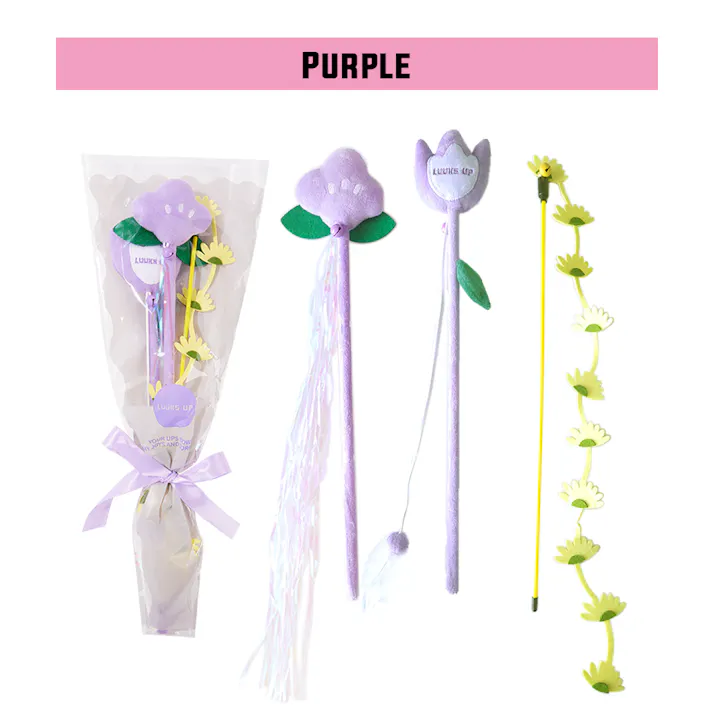 LUUKS UP Flower Bouquet Cat Teaser Red 猫用おもちゃ 猫じゃらし 6953182750710【別送品】