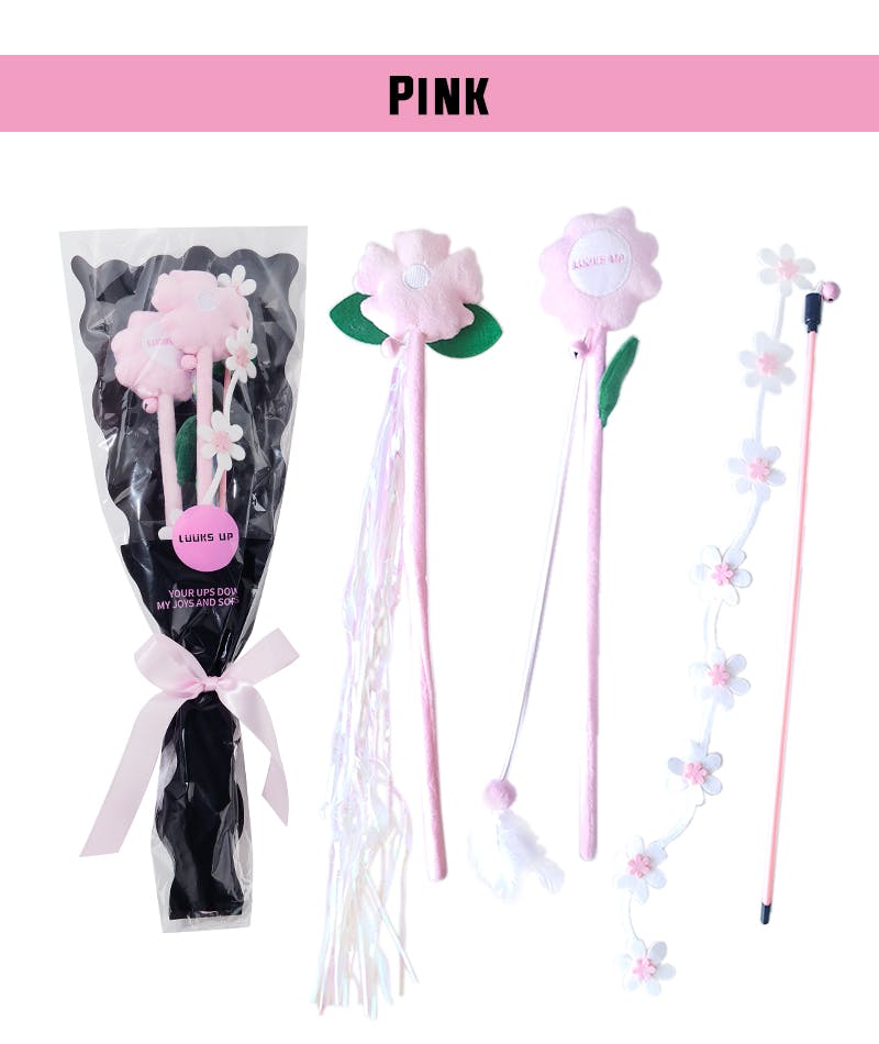 LUUKS UP Flower Bouquet Cat Teaser Lightblue 猫用おもちゃ