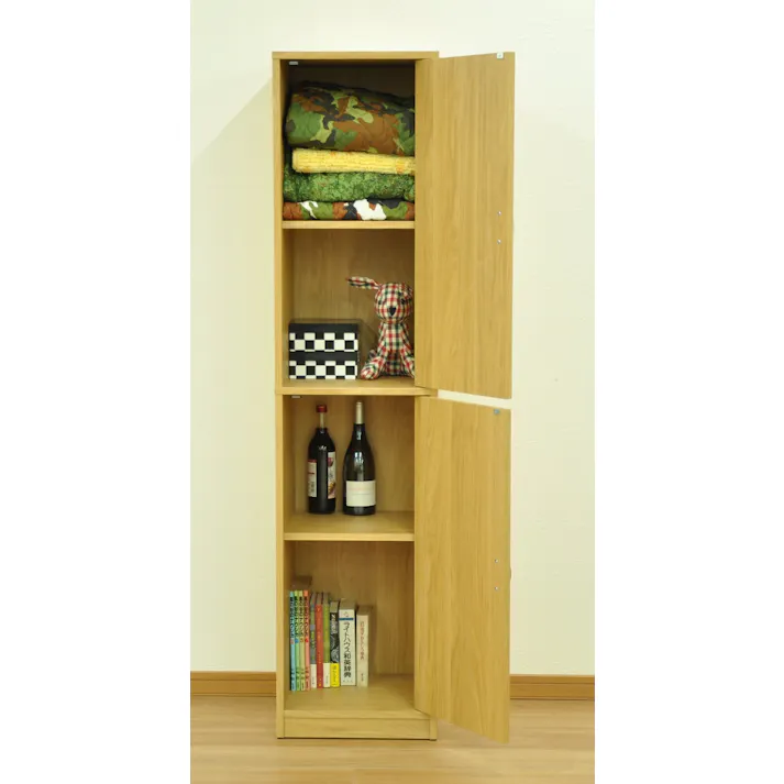 AIS エイアイエス 2ドア収納ボックス 本棚 収納ラック リビング 子供部屋 事務所 おもちゃ収納 本の収納 学童品収納 木製 GTBX-002【別送品】