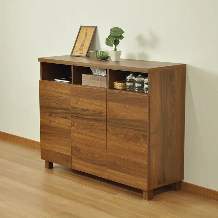 AIS エイアイエス ロスタ リビングボード120 扉付き収納ラック 大型オーディオボード リビング 寝室 事務所 本の収納 学童品収納 書類収納 抗菌家具 木製 LST-9012LB【別送品】