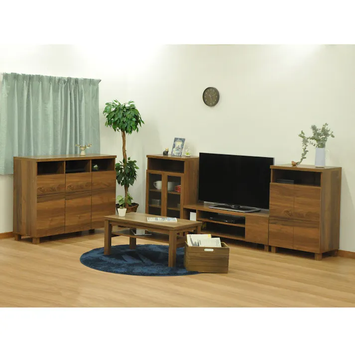 AIS エイアイエス ロスタ リビングボード120 扉付き収納ラック 大型オーディオボード リビング 寝室 事務所 本の収納 学童品収納 書類収納 抗菌家具 木製 LST-9012LB【別送品】