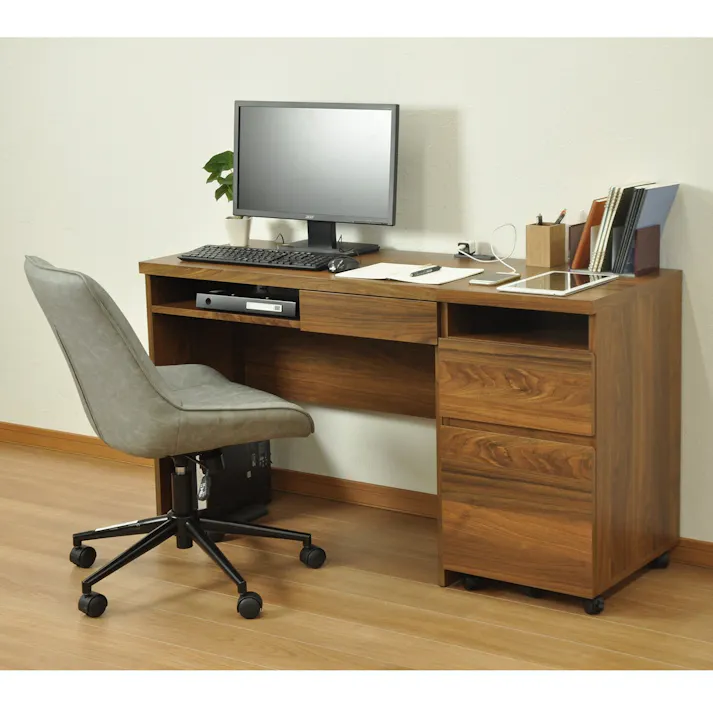 AIS エイアイエス ロスタ ワゴン デスクサイドワゴン 引き出し付き収納庫 リビング 寝室 事務所 本の収納 学童品収納 書類収納 抗菌家具 木製 LST-7040W【別送品】