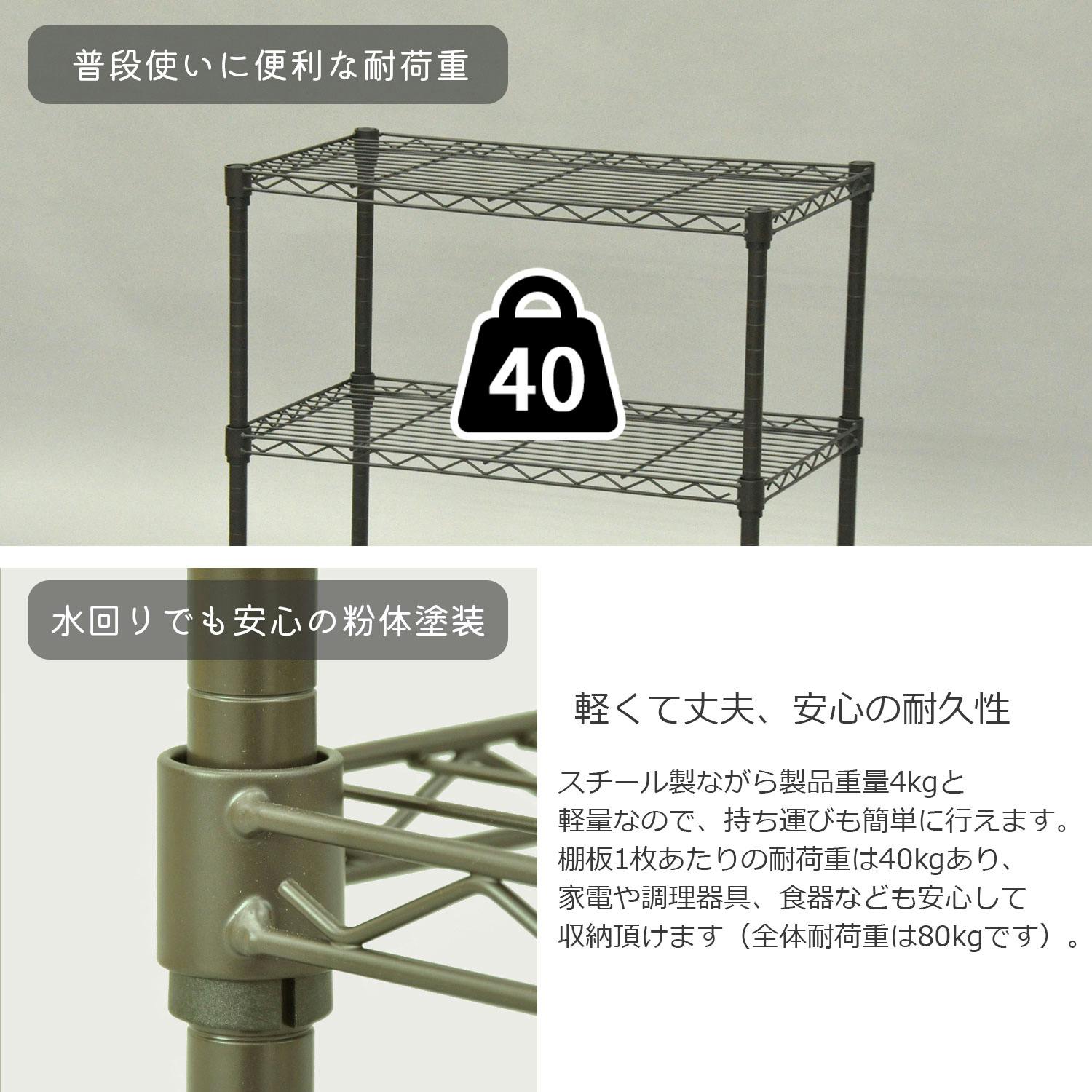 AIS エイアイエス 19φスチールラックセット グリーン 移動式ラック