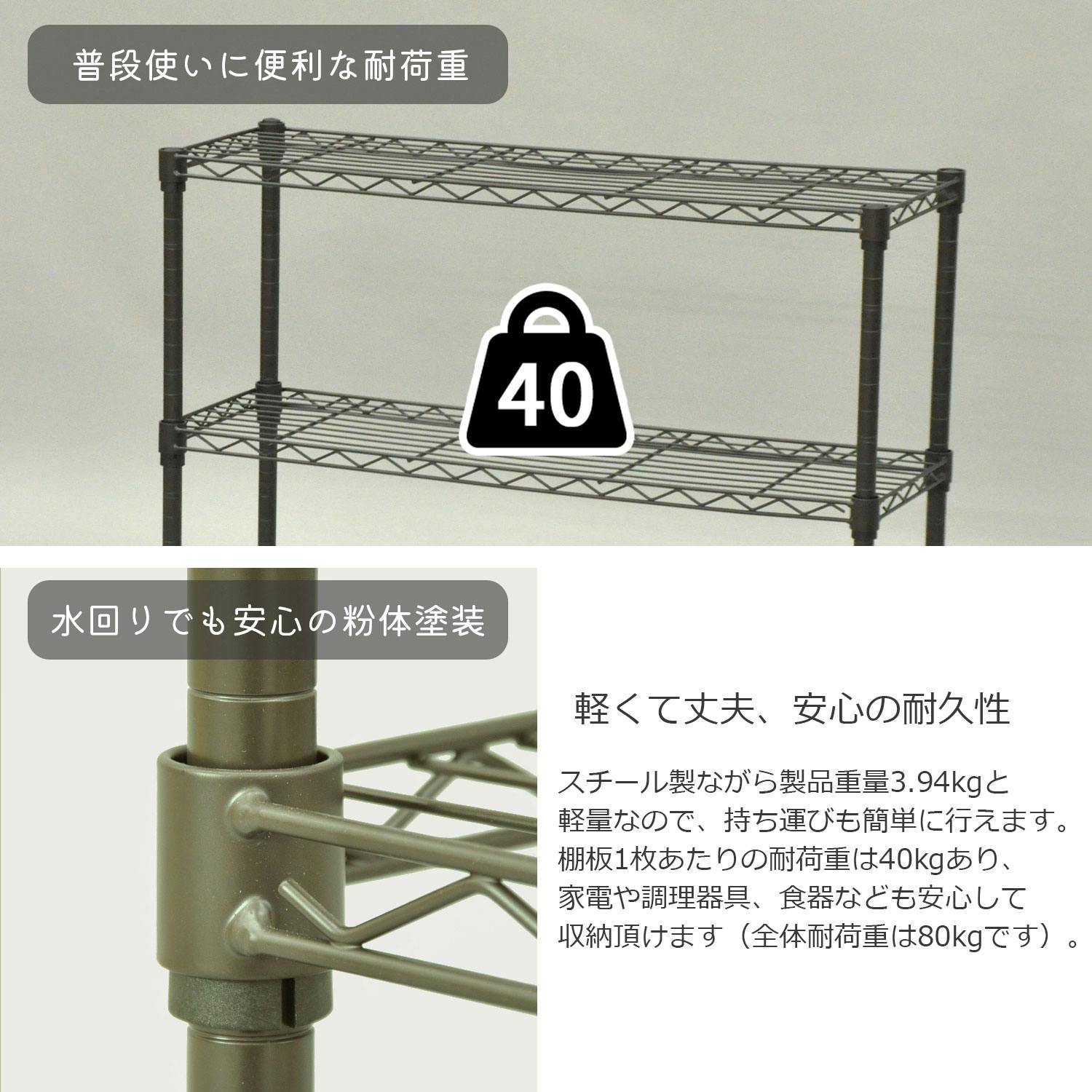 AIS エイアイエス 19φスチールラックセット グリーン 移動式ラック