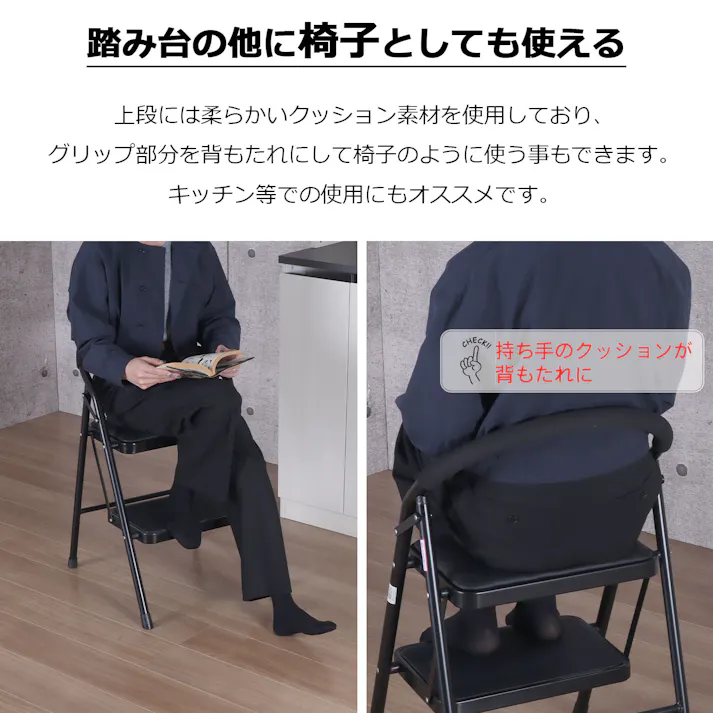 AIS エイアイエス ステップ・イージー2段 踏み台2段 ステップ2段 リビング 事務所 ダイニング キッチン 店舗 収納に便利 高さ対策 スチール SE-4779【別送品】