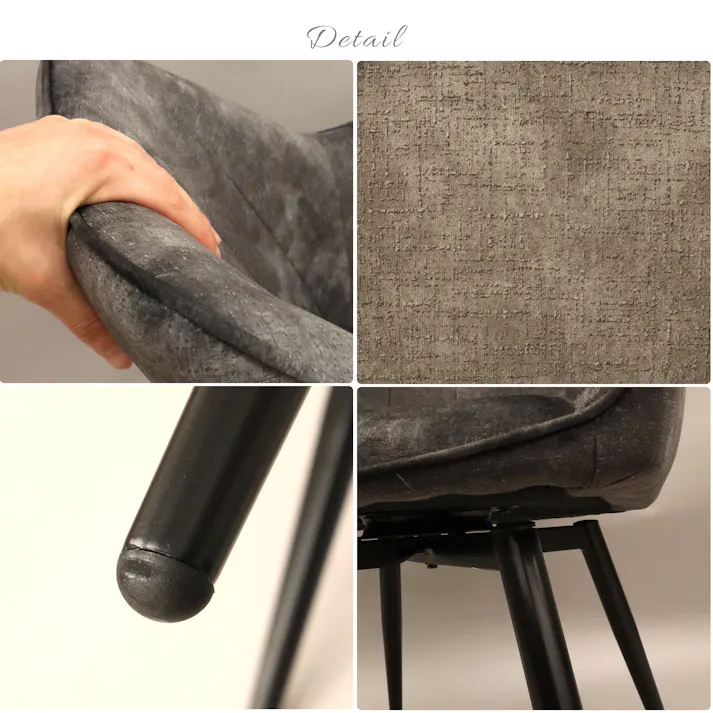 AIS エイアイエス 回転式チェア DGY 座り心地の良い椅子 幅広椅子 リビング 会議室 事務所 ダイニング キッチン 店舗 快適に座れる ゆったり座れる 高級生地 リモートワーク スチール ファブリック DRC-05 DGY【別送品】