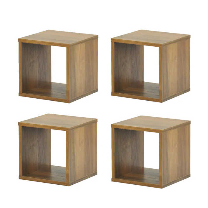 AIS エイアイエス オープンラックシステム300×300×300×4セットウォールナット OPR-3030×4pcs WLNT (約)幅30cm奥行30cm高さ30cm リビング キッチン 子供部屋 寝室 小型 隙間収納 ウォールナット オープンラック 4932528028517【別送品】