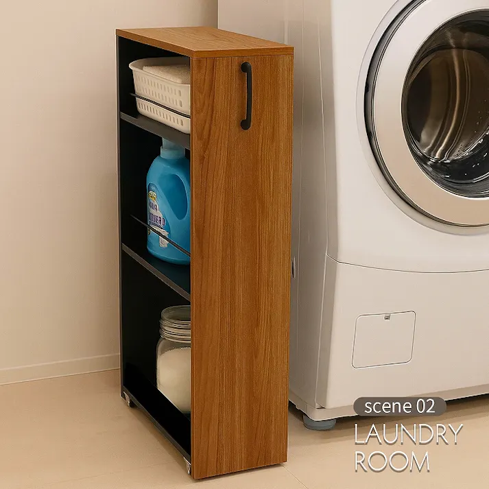 AIS 隙間ワゴン250(下棚)ブラック ブラウン 25×45×80cm AHSW-250B BK BR 移動式収納庫 キッチン リビング 書斎 調味料ストック 食品ストック キッチン用品 木製 4932528027008【別送品】