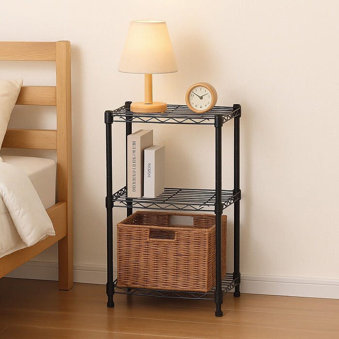 アイアンシェルフ　ウォールシェルフ　スチールラック　ワイヤーラック AIS 19φスチールラックセット4201 ダーク グレー 45×25×74.3cm メタル