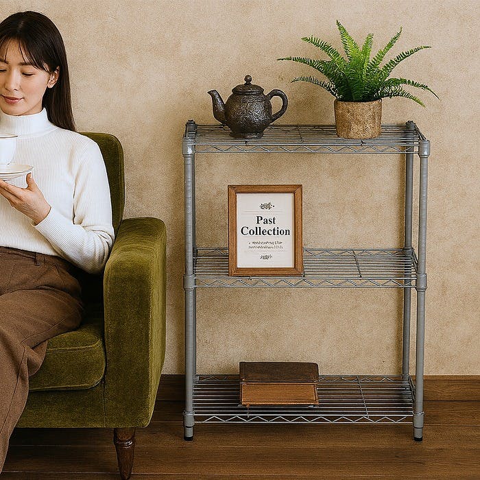 AIS 19φスチールラックセット6302 グレー 60×35×74.3cm メタルラック