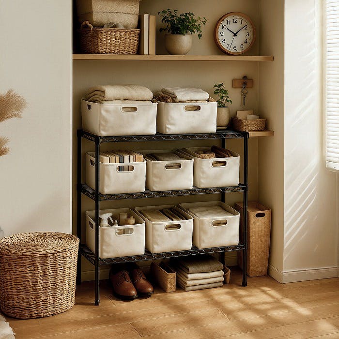 AIS 19φスチールラックセット7201 ダーク グレー 75×25×74.3cm メタル