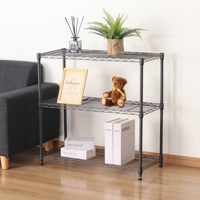 AIS 19φスチールラックセット7301 ダーク グレー 75×35×74.3cm メタル