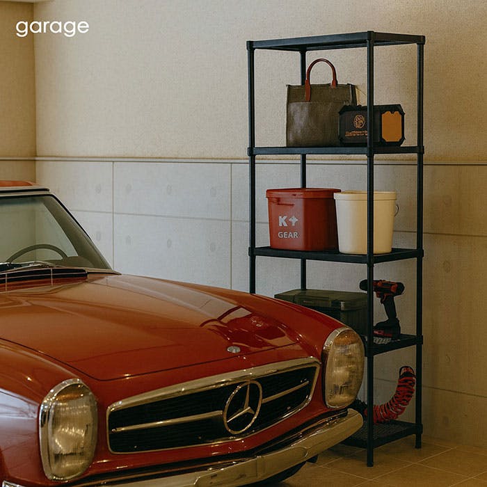 AIS エキスパンドラック5段 6018 ブラック 60.8×35.8×180cm スチール