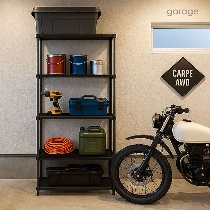 AIS エキスパンドラック5段 9018 ブラック 90.8×35.8×180cm スチール