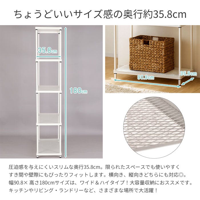 8個セット】【引き取り限定】スチールラック ホワイト ブラック 5段