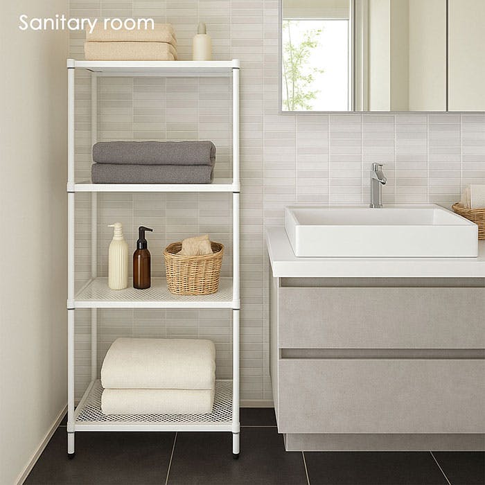 AIS エキスパンドラック4段 6015 ホワイト 60.8×35.8×152.3cm スチール