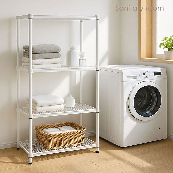 AIS エキスパンドラック4段 9015 ホワイト 90.8×35.8×152.3cm スチール