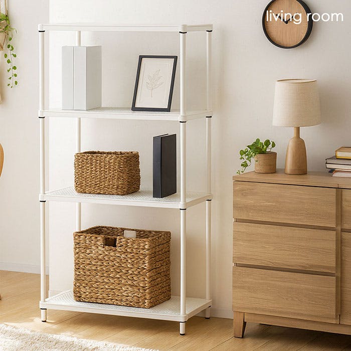 AIS エキスパンドラック4段 9015 ホワイト 90.8×35.8×152.3cm スチール