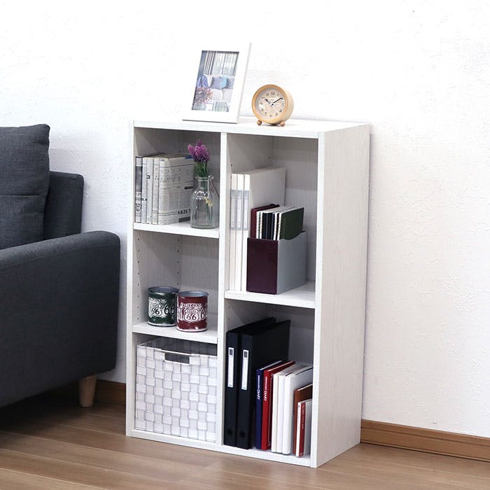 本棚　ホワイト　白　可動棚① AIS 可動棚ホームボックス ホワイト 58.7×29.2×88.9cm 本棚 収納ラック