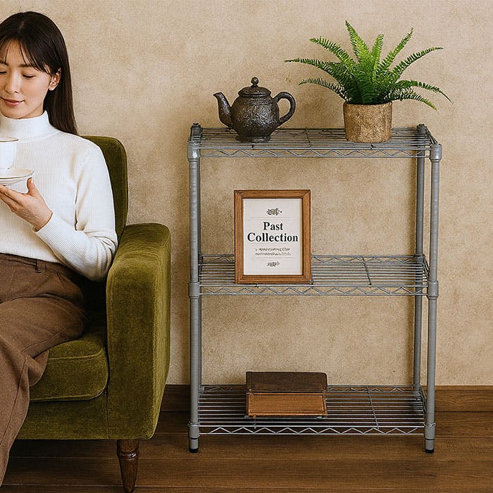 AIS 19φスチールラックセット2個セット6302 グレー 60×35×74.3cm