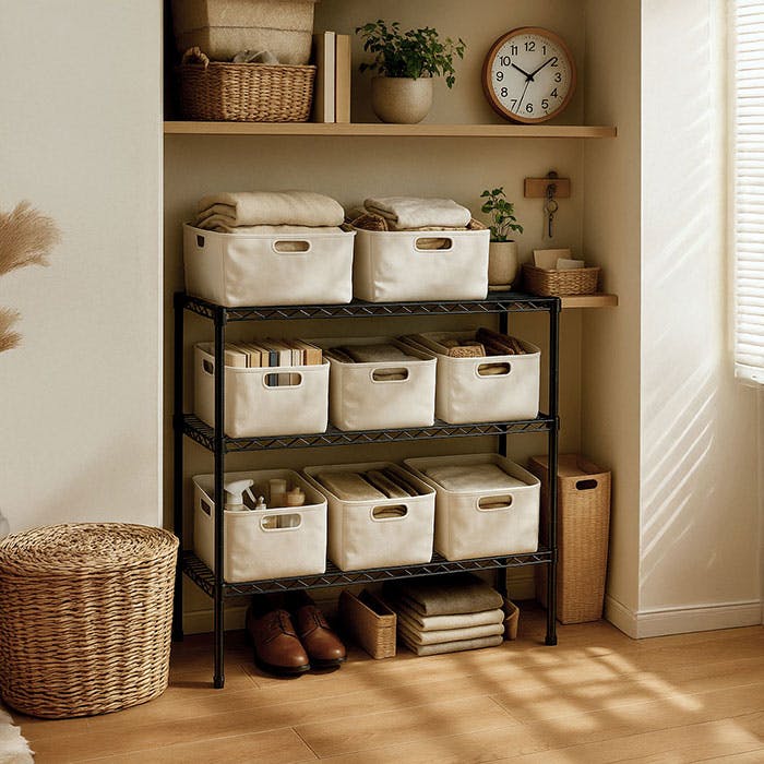 AIS 19φスチールラックセット2個セット7201 ダーク グレー 75×25×74.3