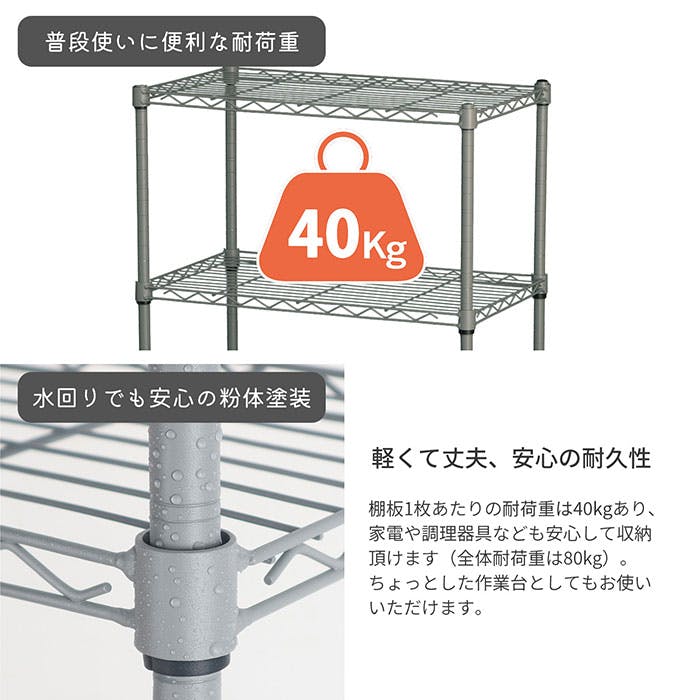 AIS 19φスチールラックセット2個セット7302 グレー 75×35×74.3cm