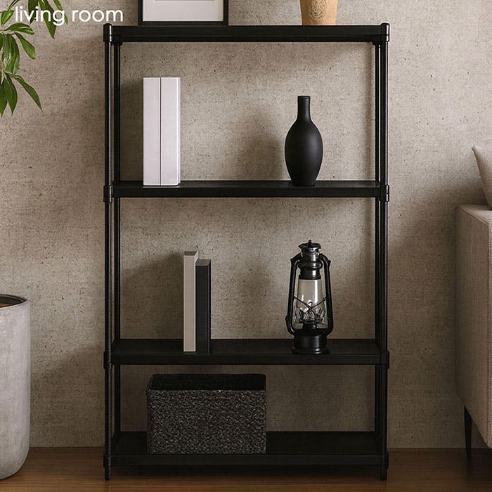 AIS エキスパンドラック4段 9015 ブラック 2個セット 90.8×35.8×152.3