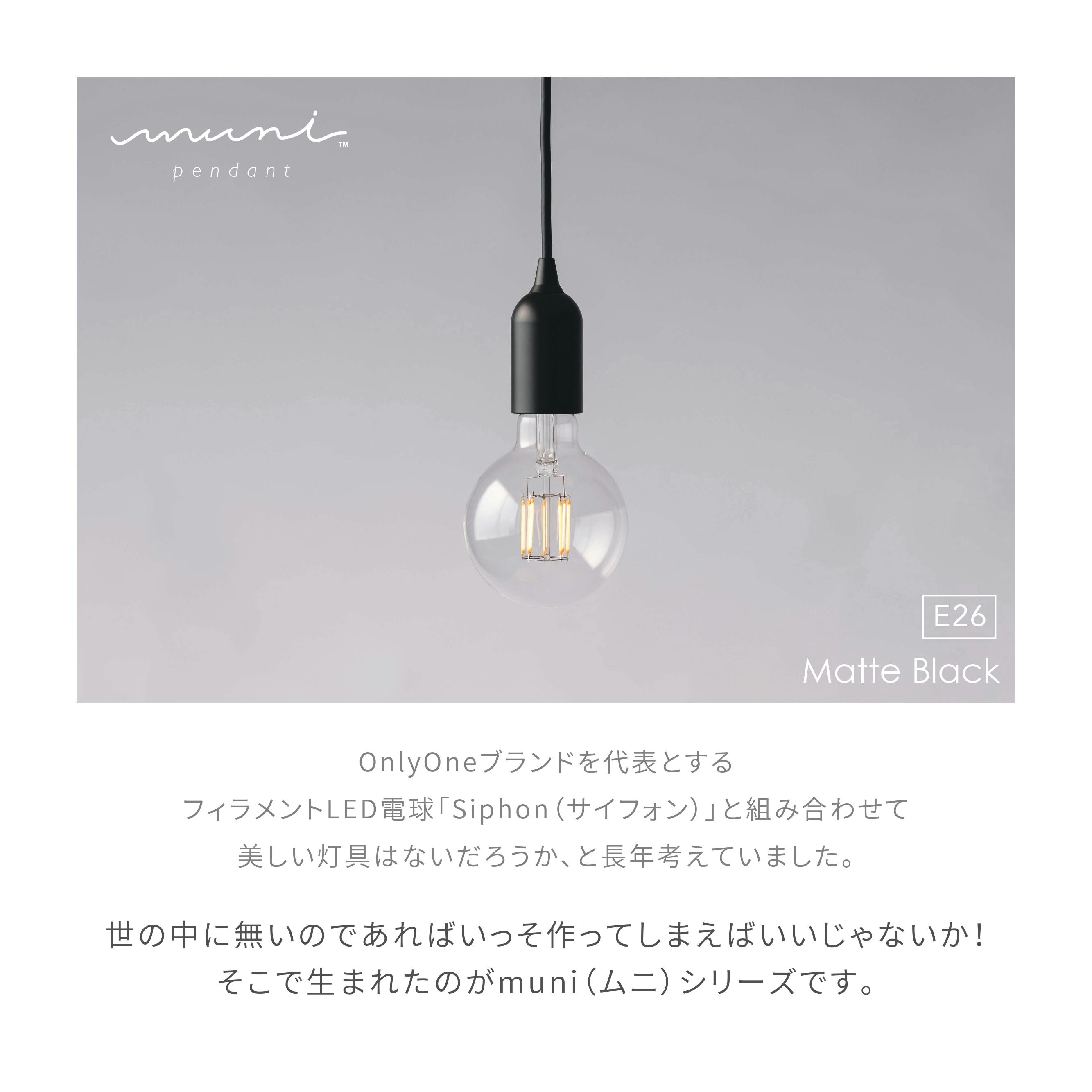 ビートソニック OnlyOne muni ペンダントライト E26 マットブラック