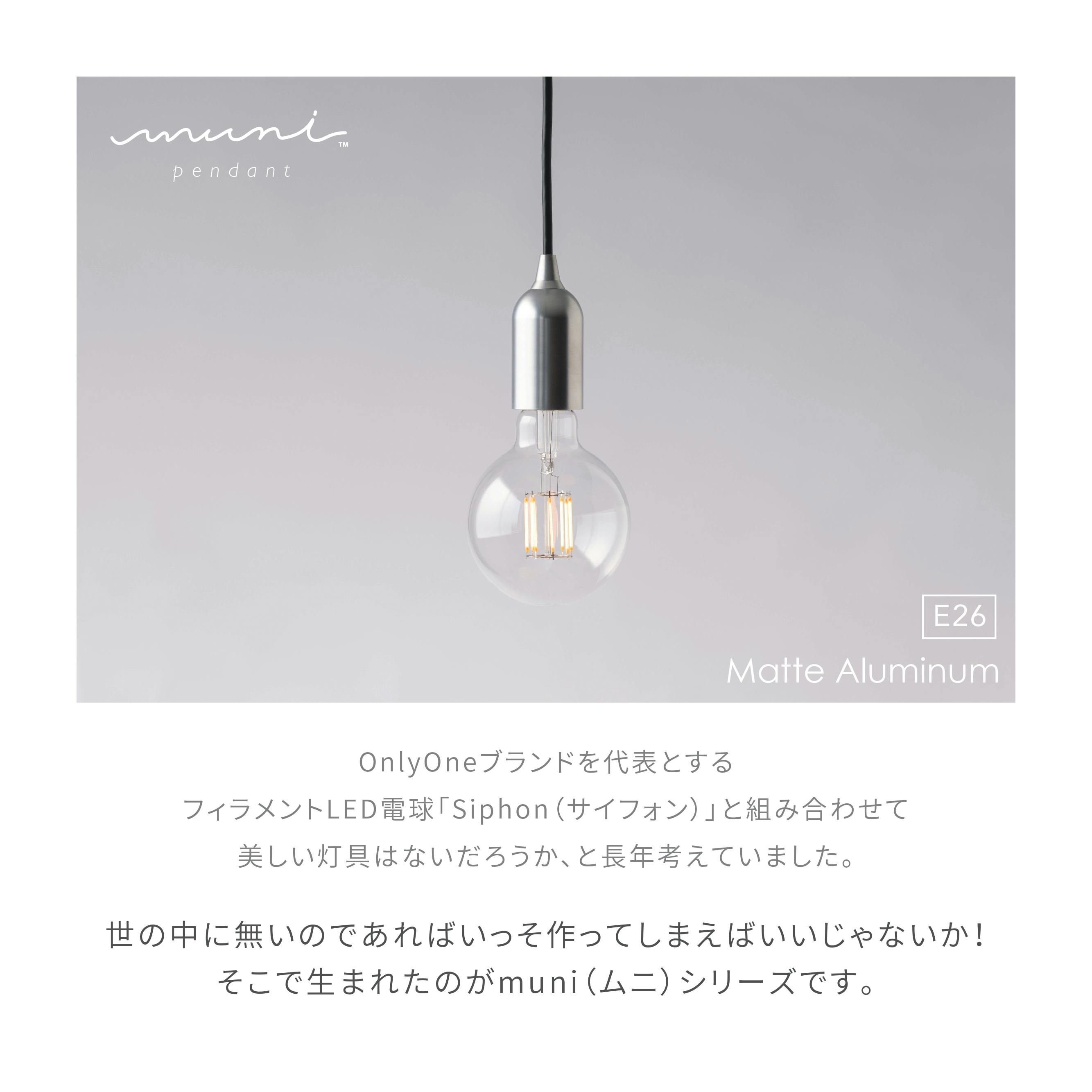 ビートソニック OnlyOne muni ペンダントライト E26 マットアルミ