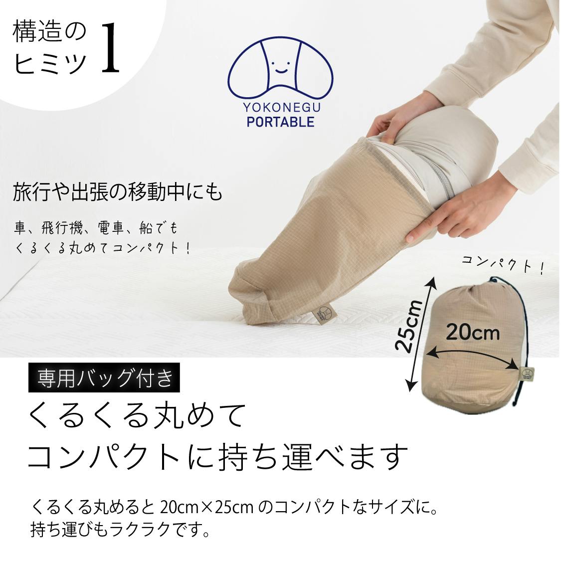 cocochi factory YOKONEGUポータブル ピロー ポータブル枕 ヨコ