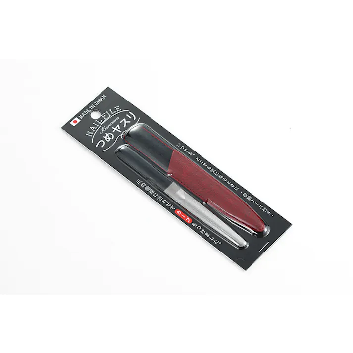柄沢ヤスリ NAIL FILE 爪ヤスリ 甲丸型 カーブ付 ケース赤 美容用品 188011 4571448090602【別送品】