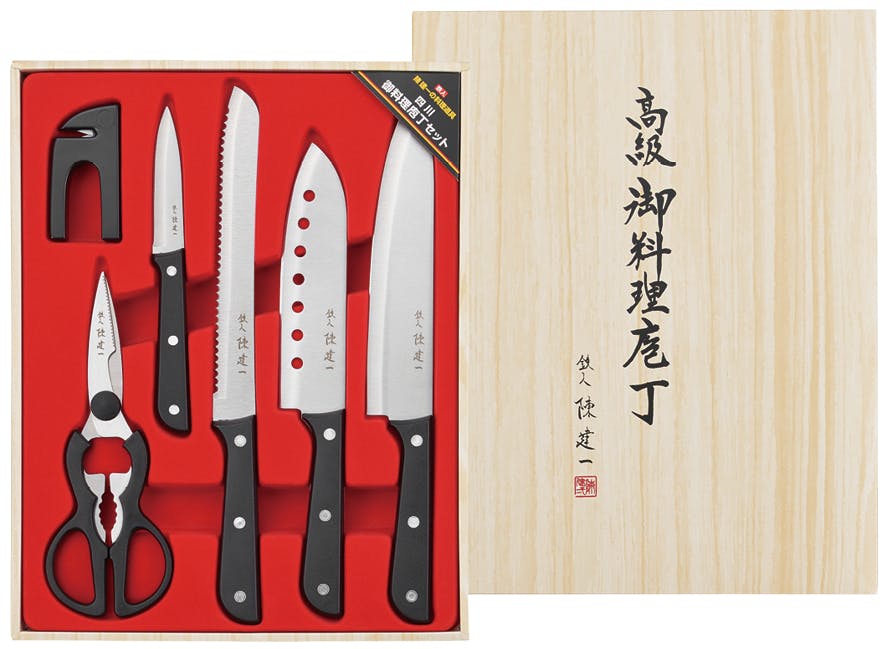 タマハシ 御料理包丁6PCセット 陳建一 包丁 4975192093177 CK-544 包丁・ナイフ・はさみ・ピーラー タマハシ 御料理包丁6PCセット 陳建一 包丁 4975192093177 CK-544 包丁・ナイフ・はさみ・ピーラー