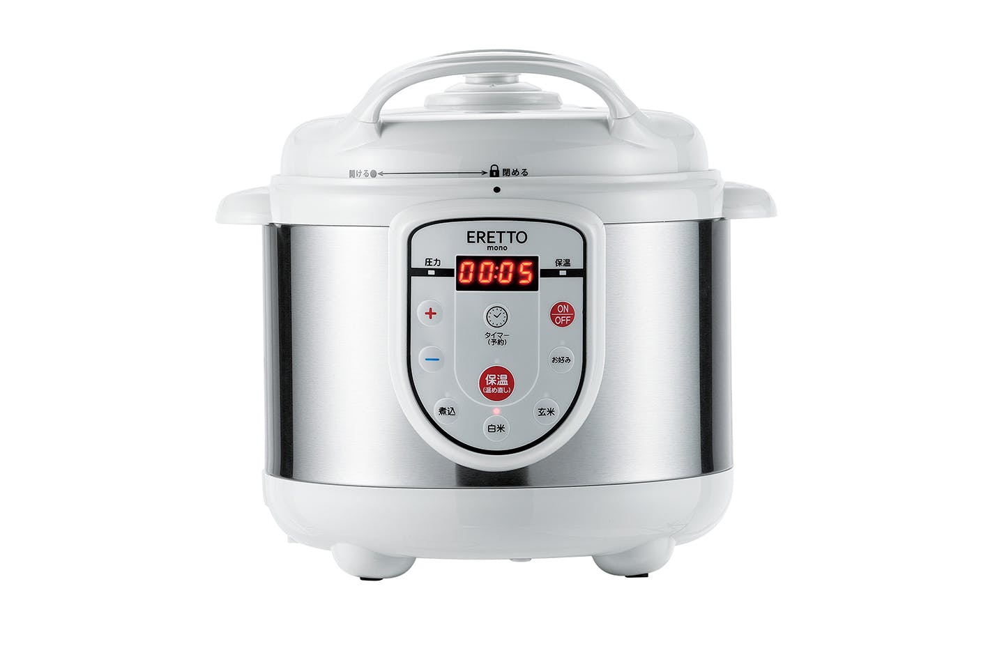 タマハシ ERETTO "mono" 電気圧力鍋3.0リットル(18cm・4合炊) 電気圧力鍋 4975192085455 ET-104 片手鍋 タマハシ ERETTO "mono" 電気圧力鍋3.0リットル(18cm・4合炊) 電気圧力鍋 4975192085455 ET-104 片手鍋