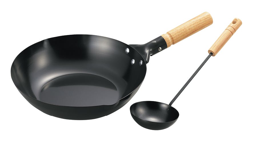 タマハシ 鉄製木柄北京鍋28cm お玉付 鍋 4970368619311 FAN-28P 片手鍋 タマハシ 鉄製木柄北京鍋28cm お玉付 鍋 4970368619311 FAN-28P 片手鍋